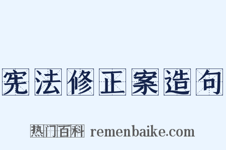 宪法修正案造句是什么意思的图片